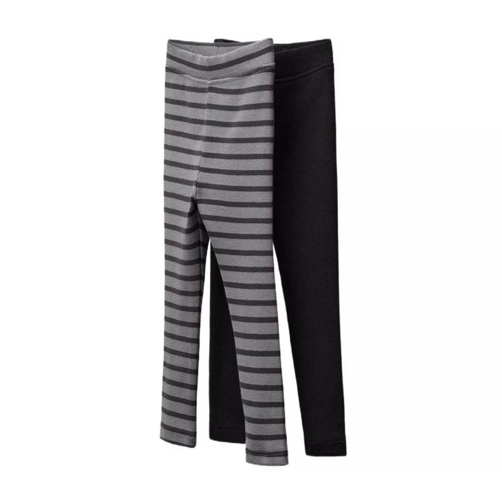 ZARA TWO-PACK OF PRINTED AND PLAIN LEGGINGS